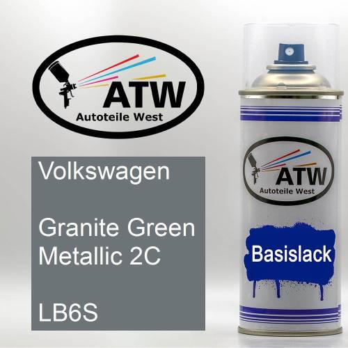 Volkswagen, Granite Green Metallic 2C, LB6S: 400ml Sprühdose, von ATW Autoteile West.